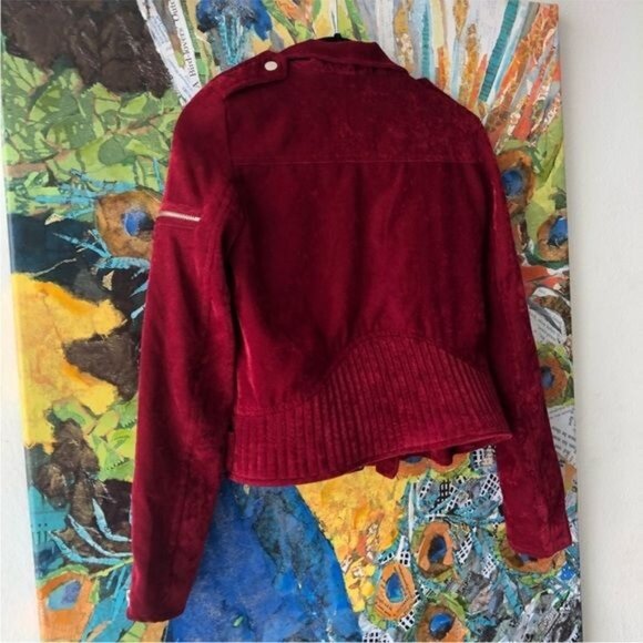 UNIF red velvet sangre Moto jacket Small - Picture 4 of 10